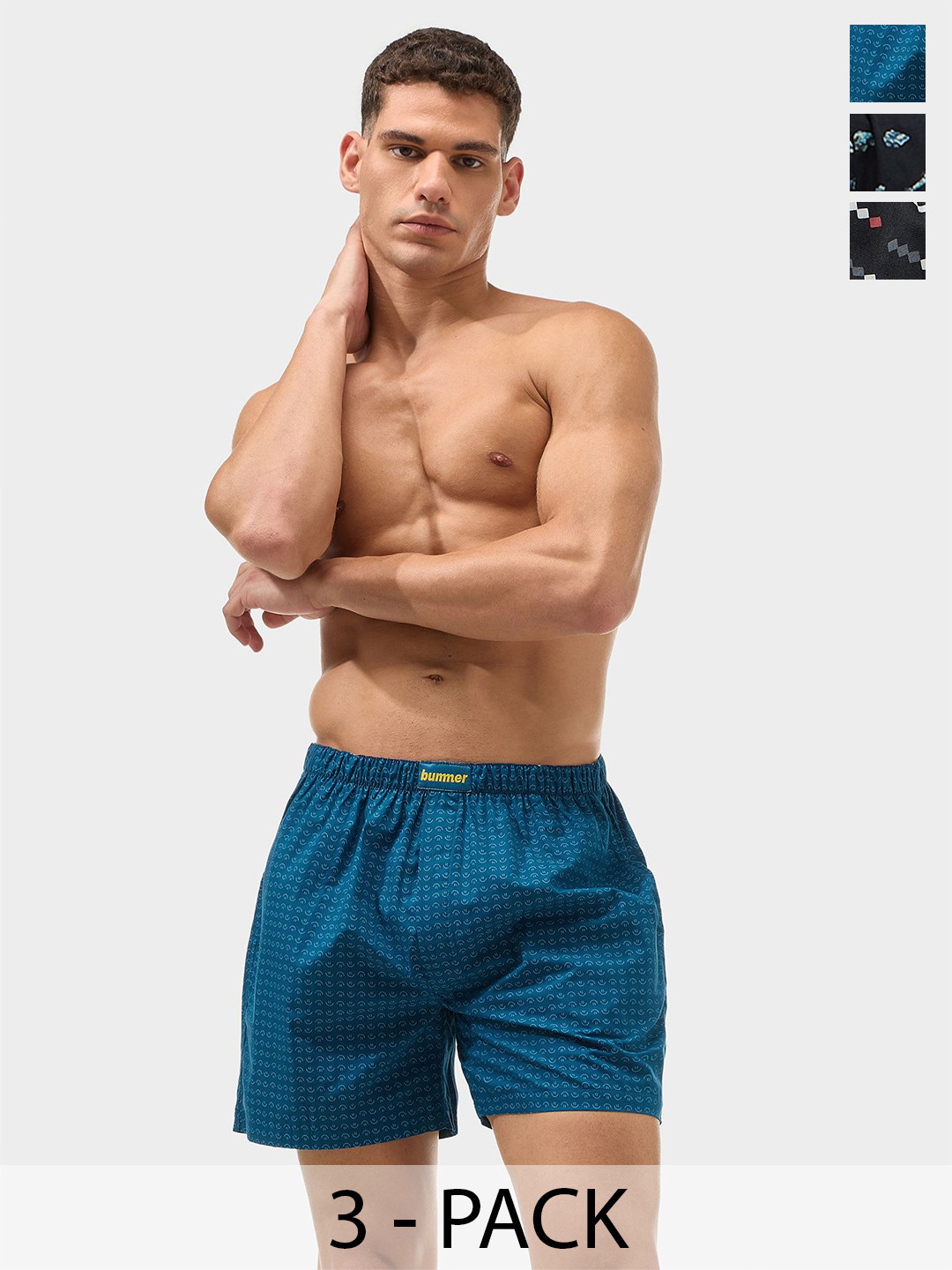 bummer Astro Glee Vroom Pack Of 3 Men Printed Boxers