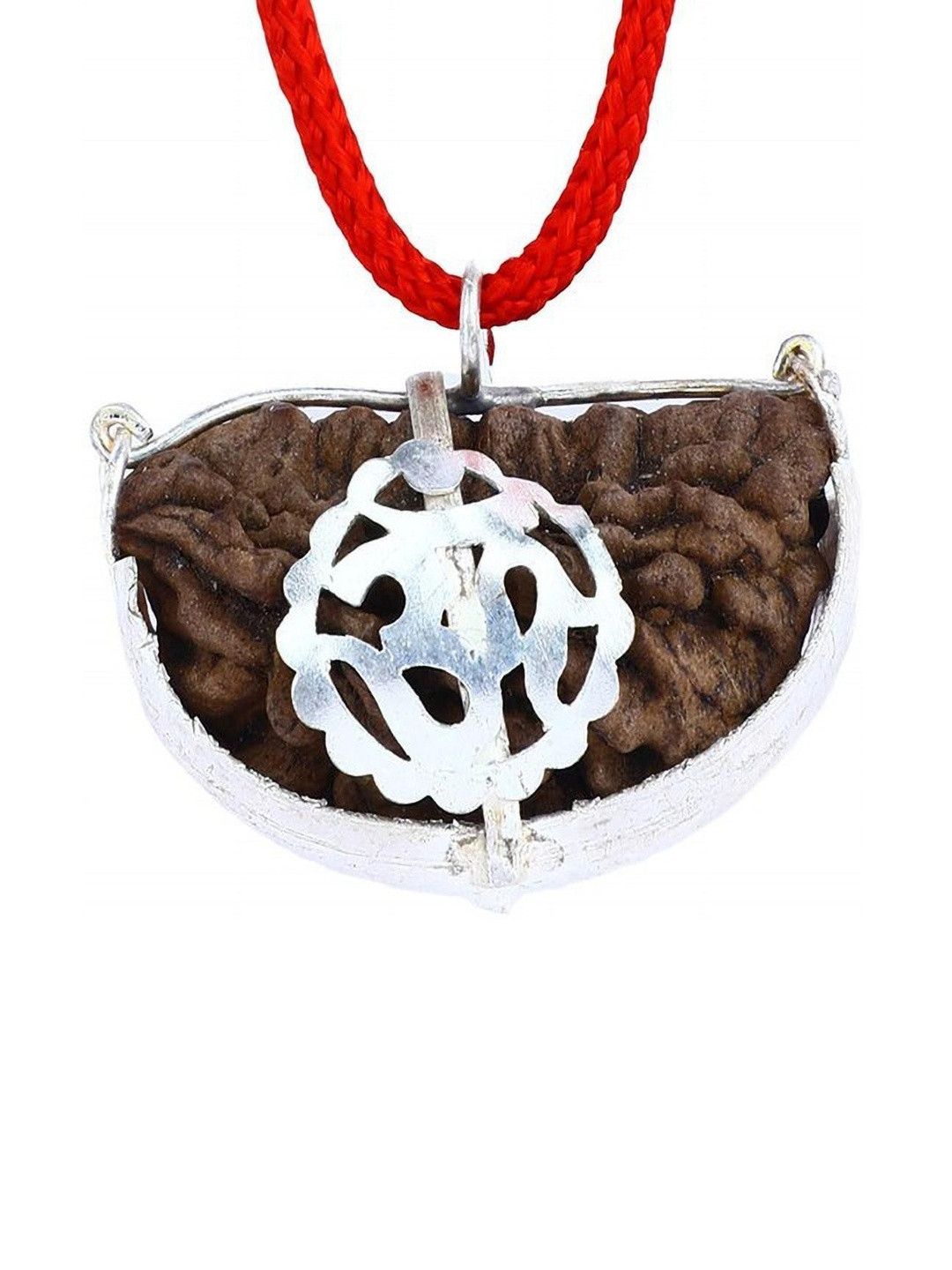 RAVIOUR LIFESTYLE Unisex Natural Ek Mukhi Rudraksha Silver-Plated Geometric Pendants