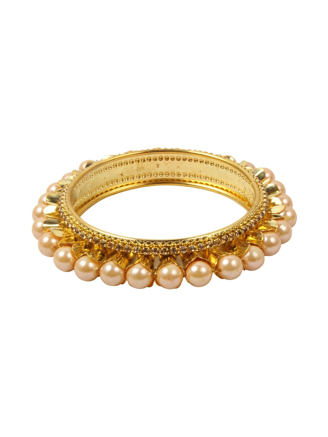 Shiv Jewels Gold-Plated Pearls Beaded Bangle