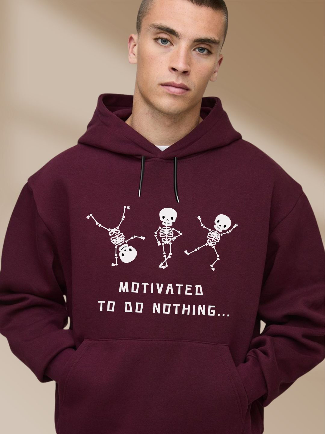 Motivated to Do Nothing Graphic Hooded Sweatshirt