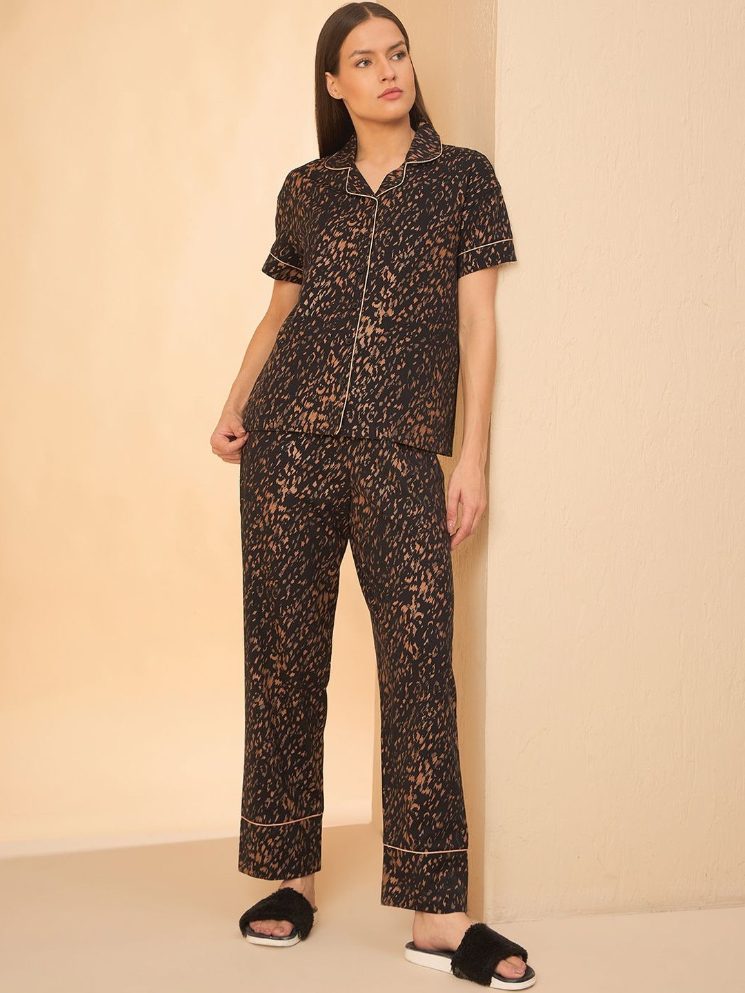 Sweet Dreams Leopard Printed Pure Cotton Pyjamas Set