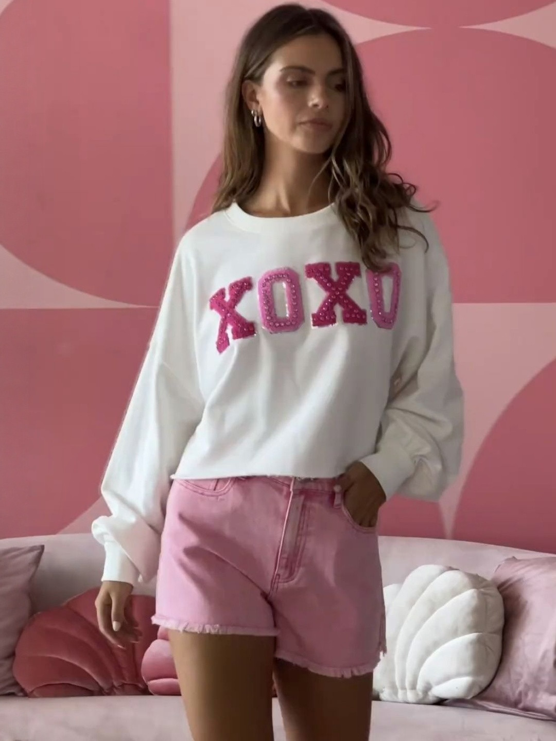 StyleCast XOXO Embellished Casual Top