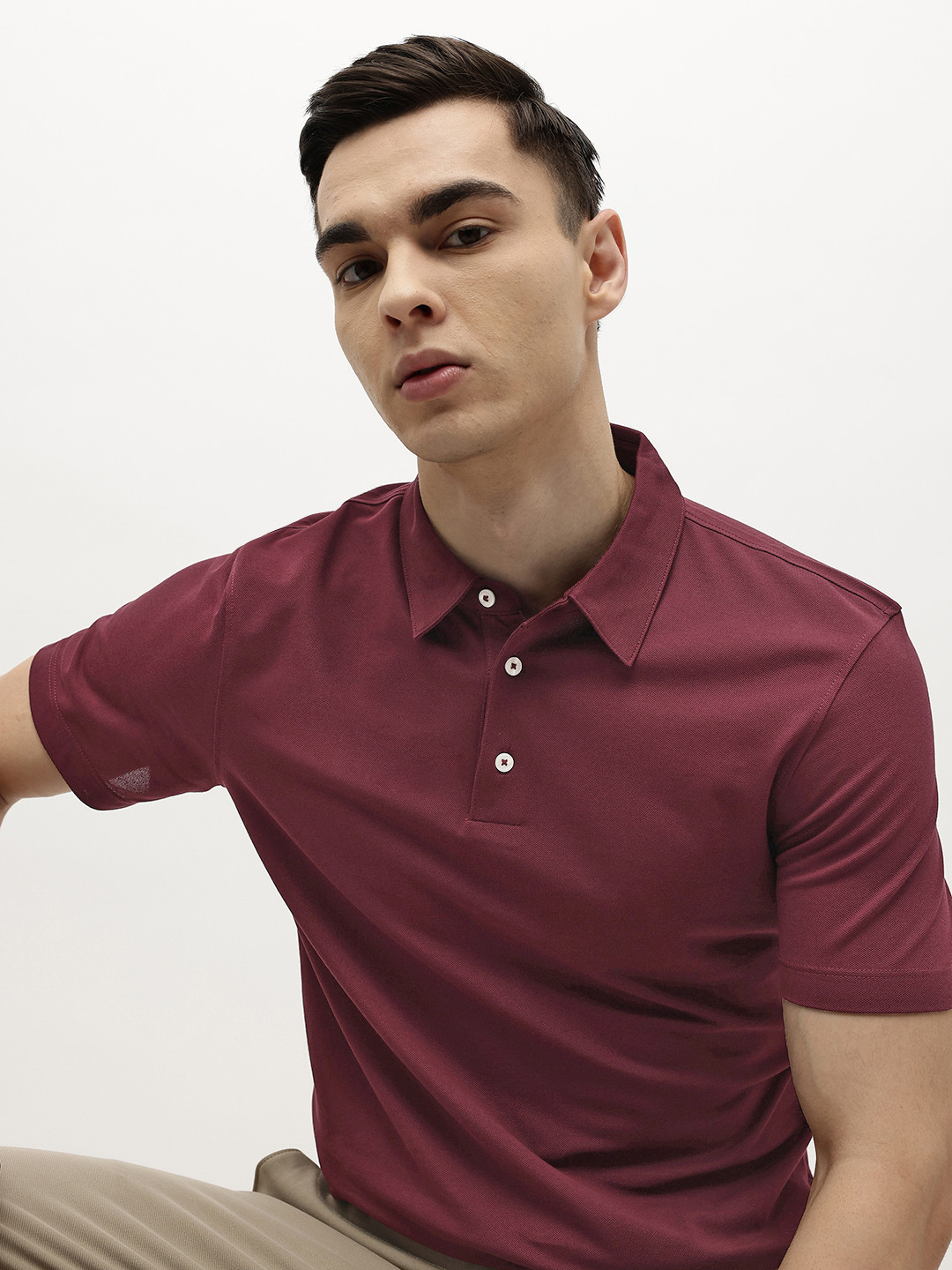 MANGO MAN Regular Fit Polo Collar T-shirt