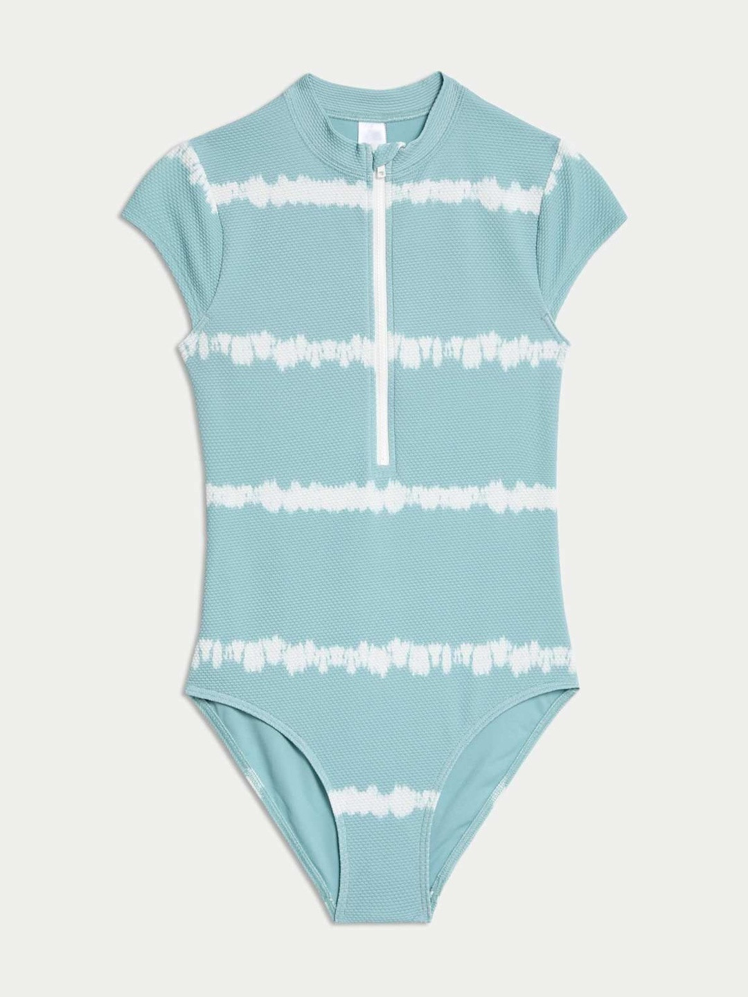 Marks & Spencer Girls Tie & Dye Dyed Round Neck Short Sleeves Swimsuit