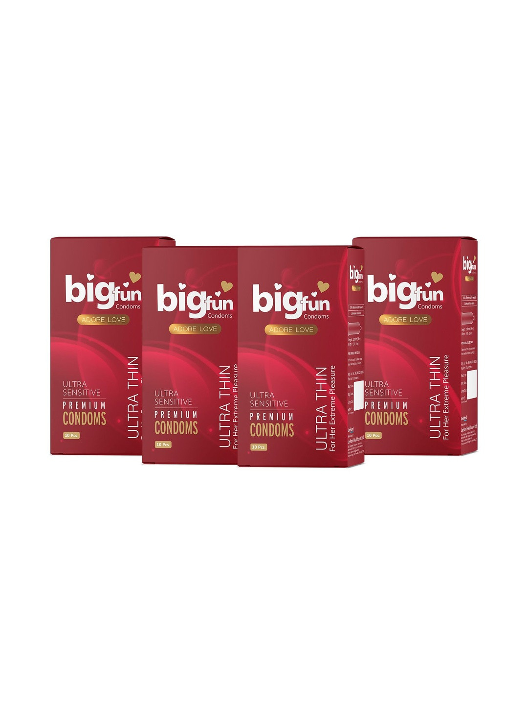 BIGFUN Set Of 4 Ultra Sensitive Premium Condoms - 10 Pcs Each