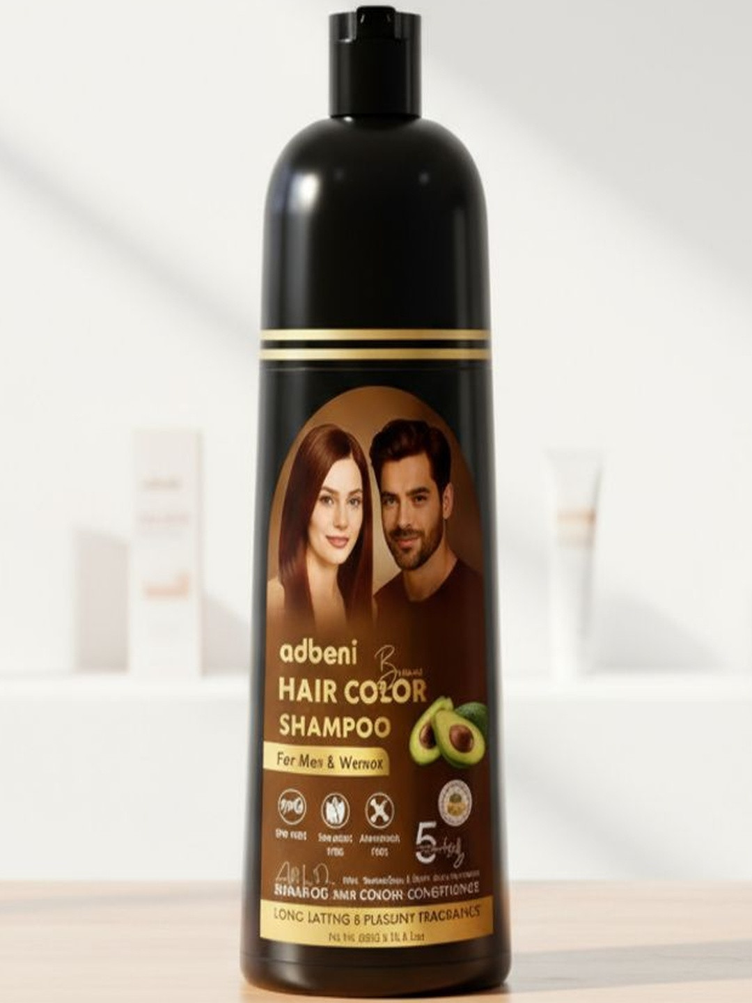 Adbeni Hair Color Shampoo & Conditioner - Brown - 400 ml