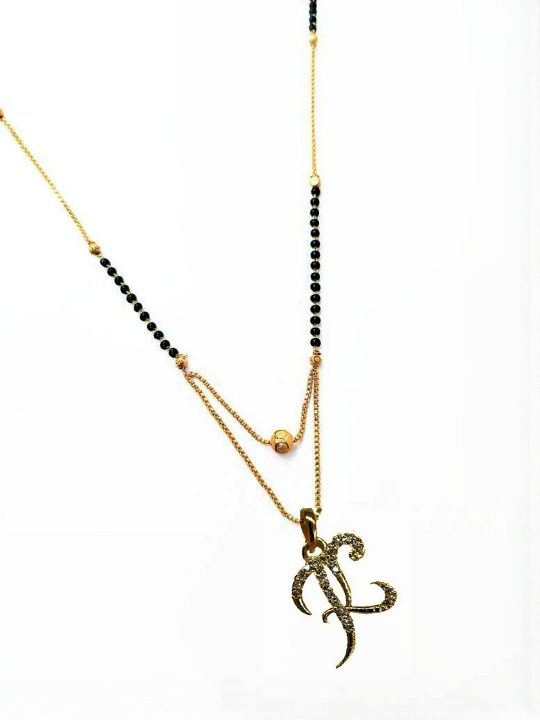 Laksh Enterprise Gold-Plated Love Letter K Mangalsutra