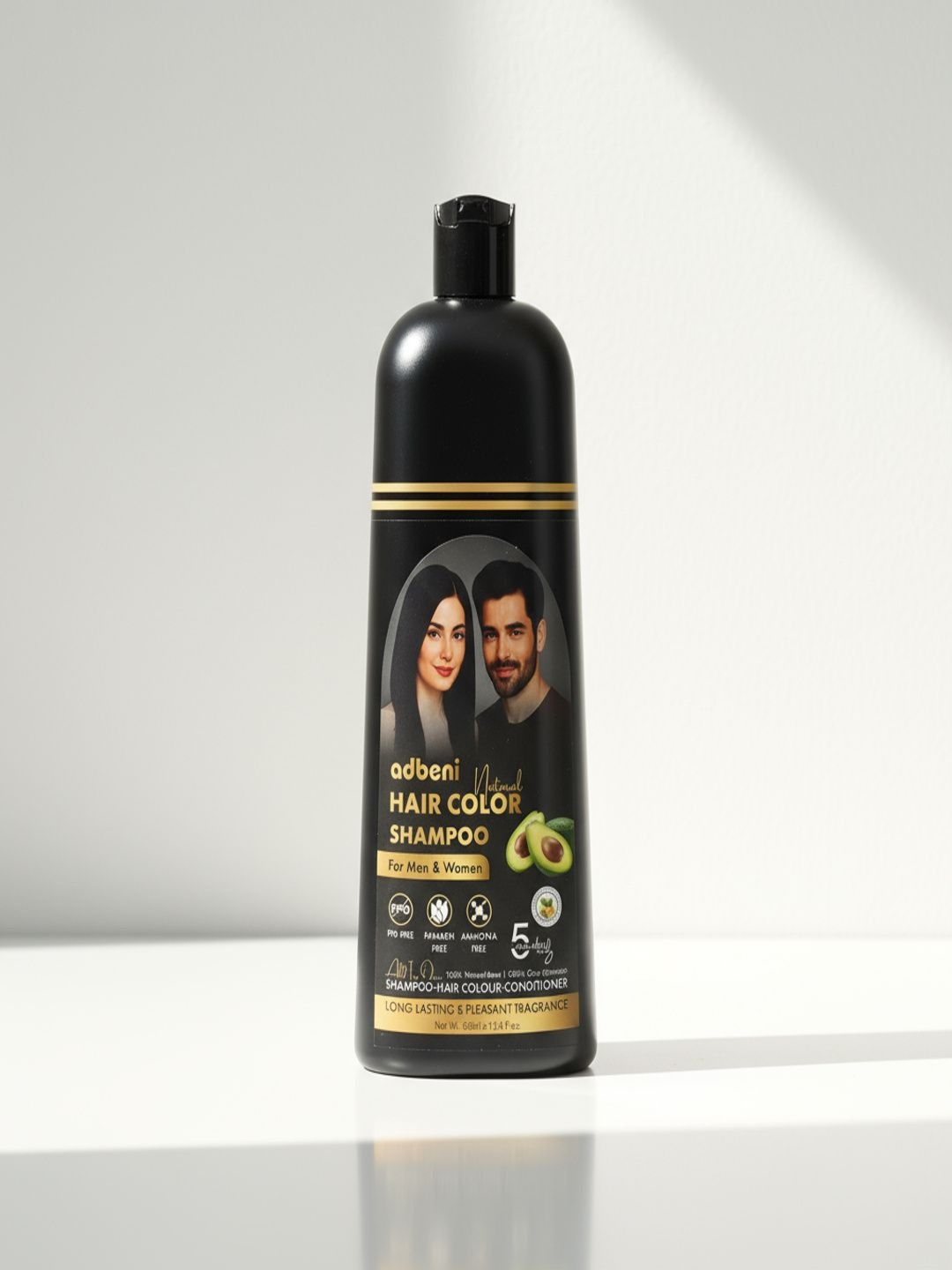 Adbeni Hair Color Shampoo & Conditioner  - 400 ml - Natural Black