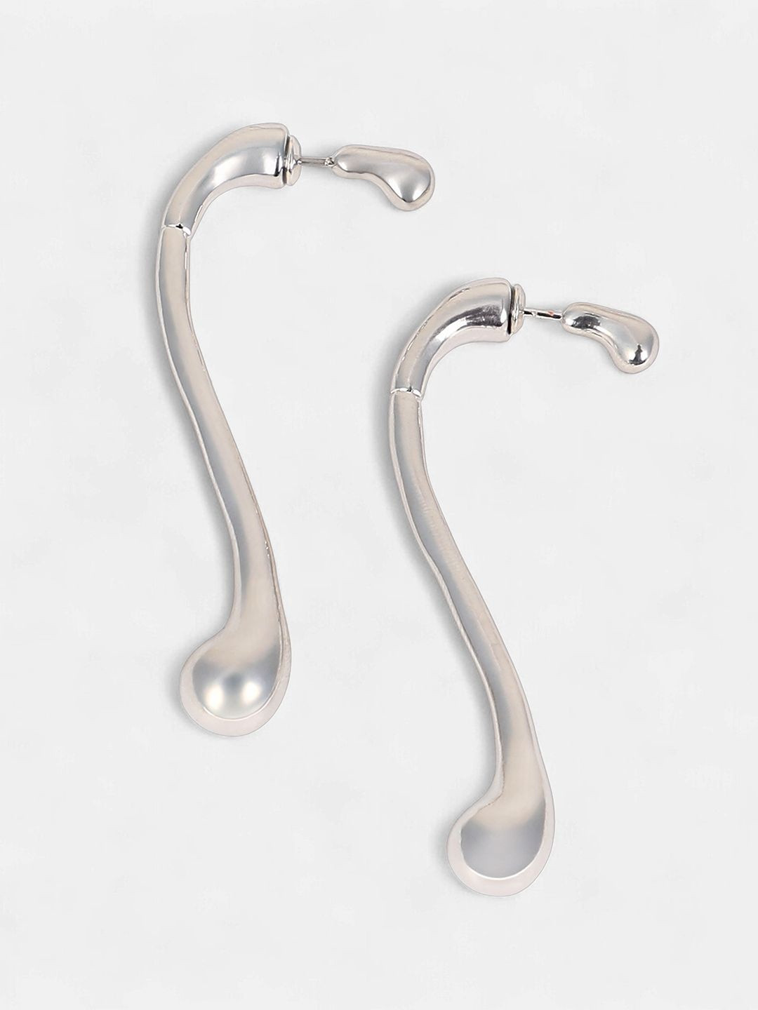 SOHI Silver-Plated Back-Drip Drop Earrings