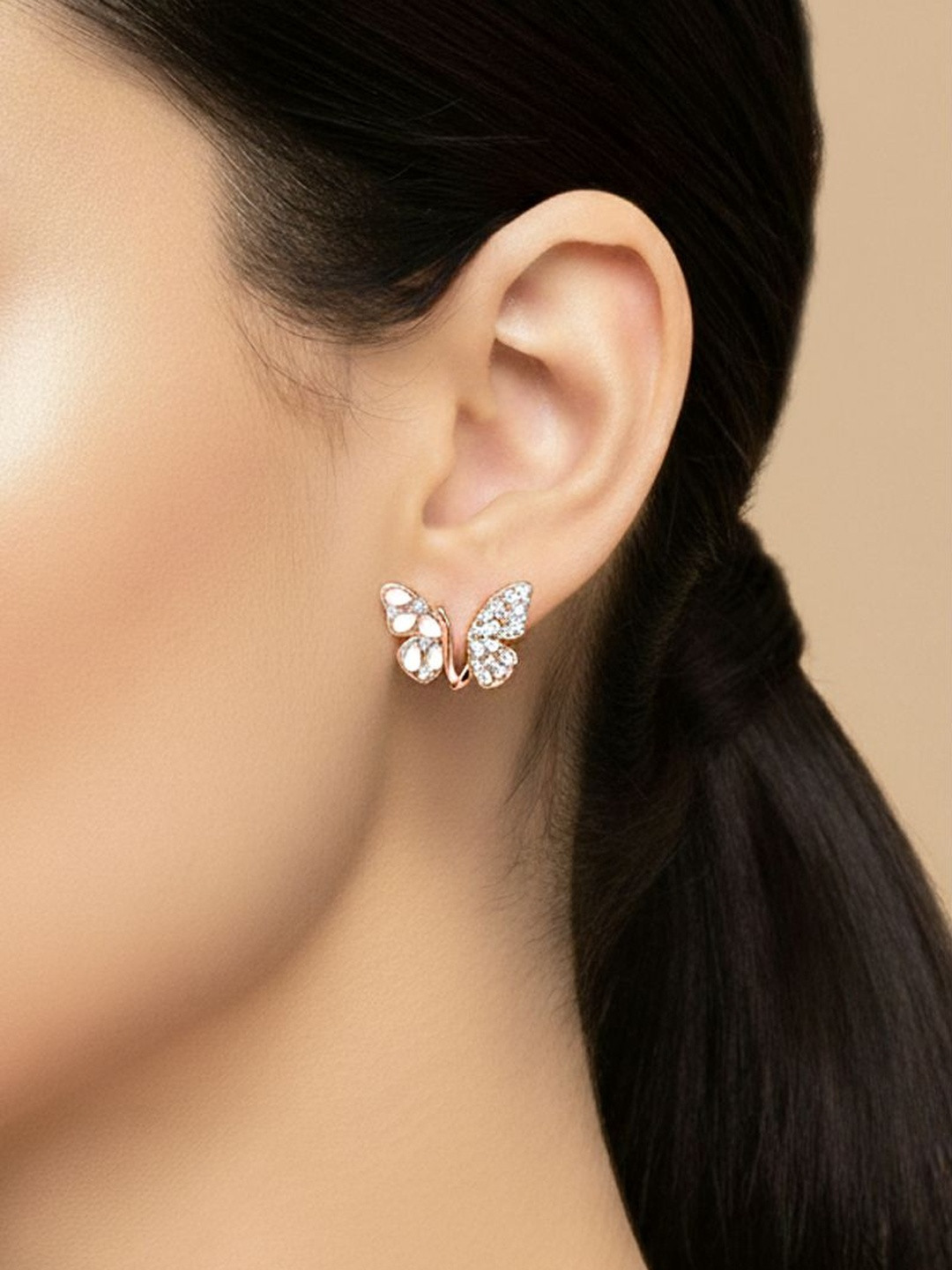 EZURR Sterling Silver Rose Gold-Plated Animal Shaped Ear Cuff