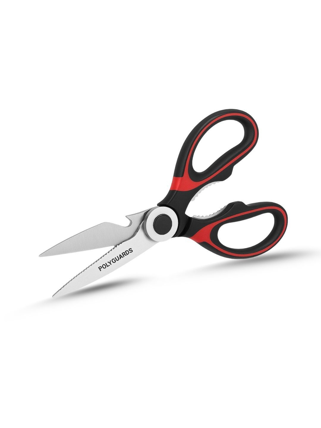 polyguards Black & Red Multi-Functional Anti-Rust Kitchen Scissors