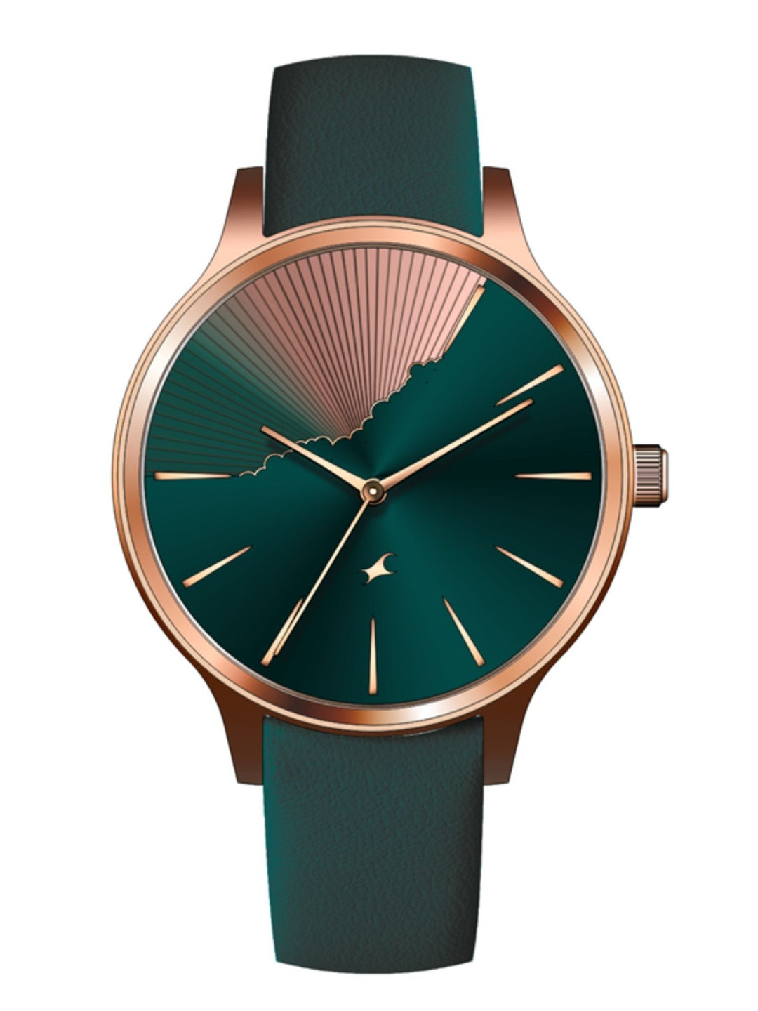 Fastrack Girl's Style Up 5 Quartz Green Round Dial Watch - 6207WL01