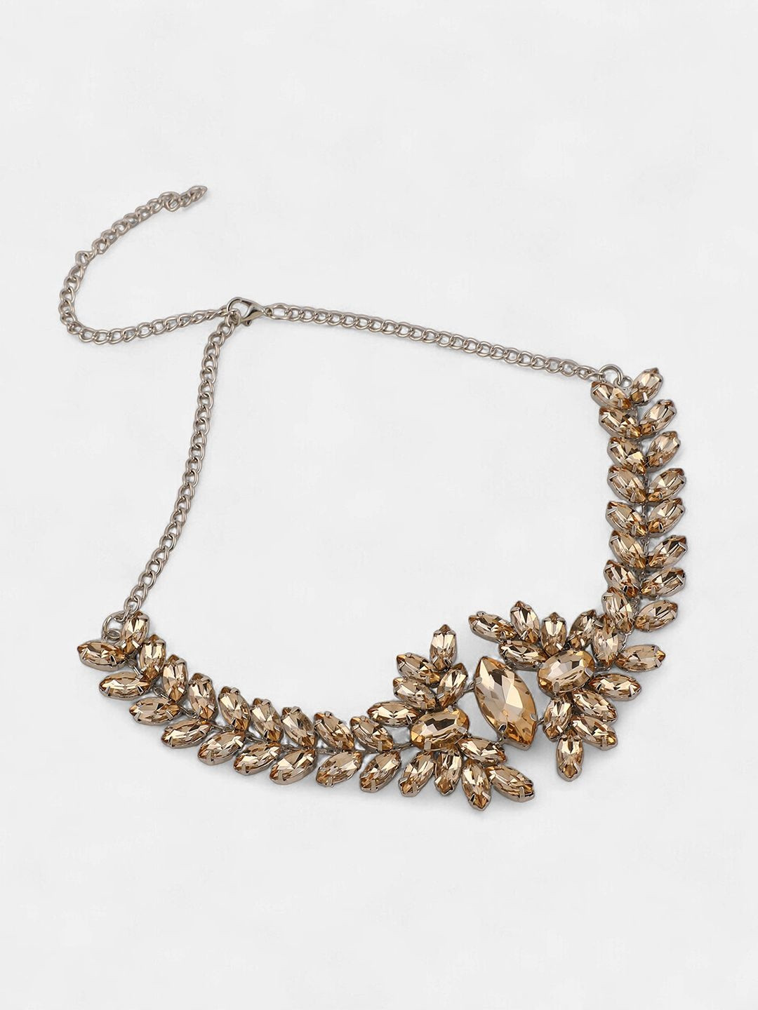 SOHI Women Lobster Closure Silver-Plated Chain