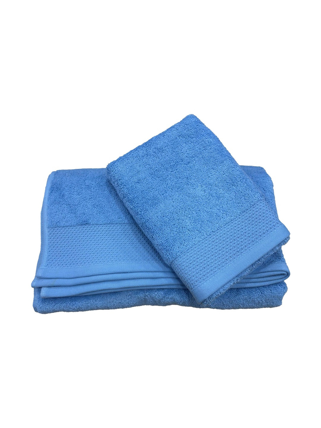 Ackross Grandeur Blue 2 Pieces Textured Cotton 650 GSM Hand Towels