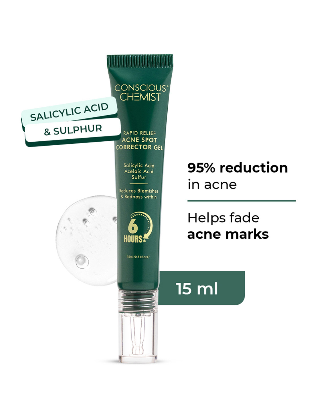 Conscious Chemist Rapid Relief Acne Spot Corrector Gel - 15ml
