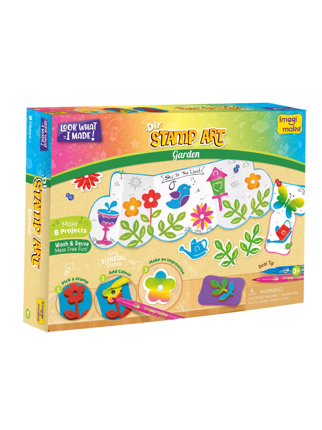 Imagimake Kids White & Blue Stamp Art Activity Toys and Games