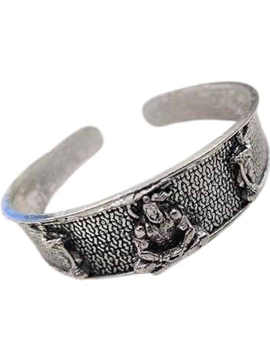Lovemi Movements Silver Plated Lord Hanuman Kada Bracelet