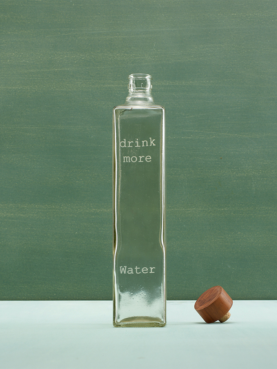 ellementry Transparent Conversational Glass Airtight Water Bottle - 750ml