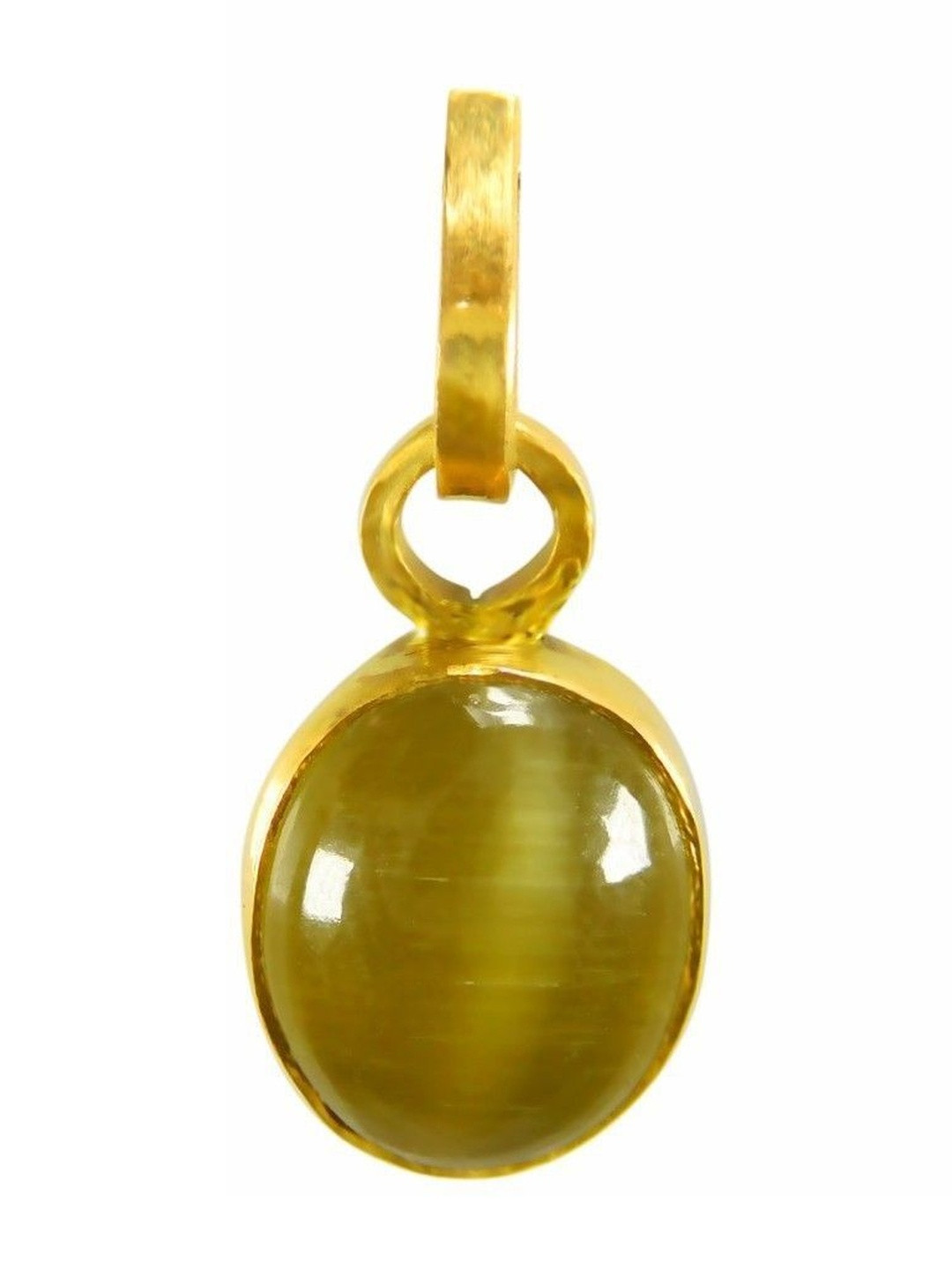 RAVIOUR LIFESTYLE Unisex 9.25 Ratti 5 Dhaatu Cat's Eye Sterling Silver Pendant