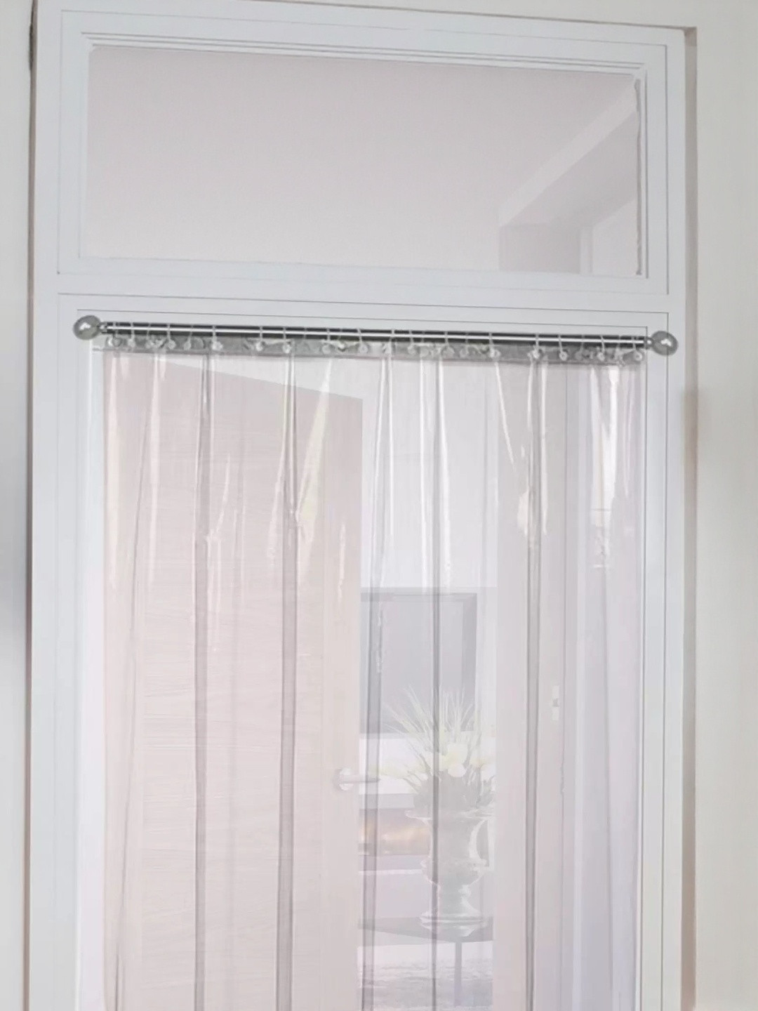 HOME ARK Unisex Transparent Sheer Door 7 Feet Clear Curtain