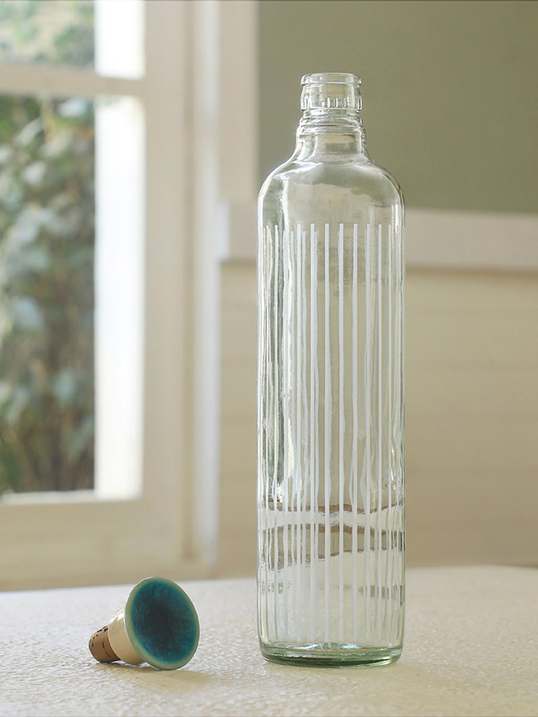 ellementry Cove Transparent Glass Airtight Water Bottle - 750ml