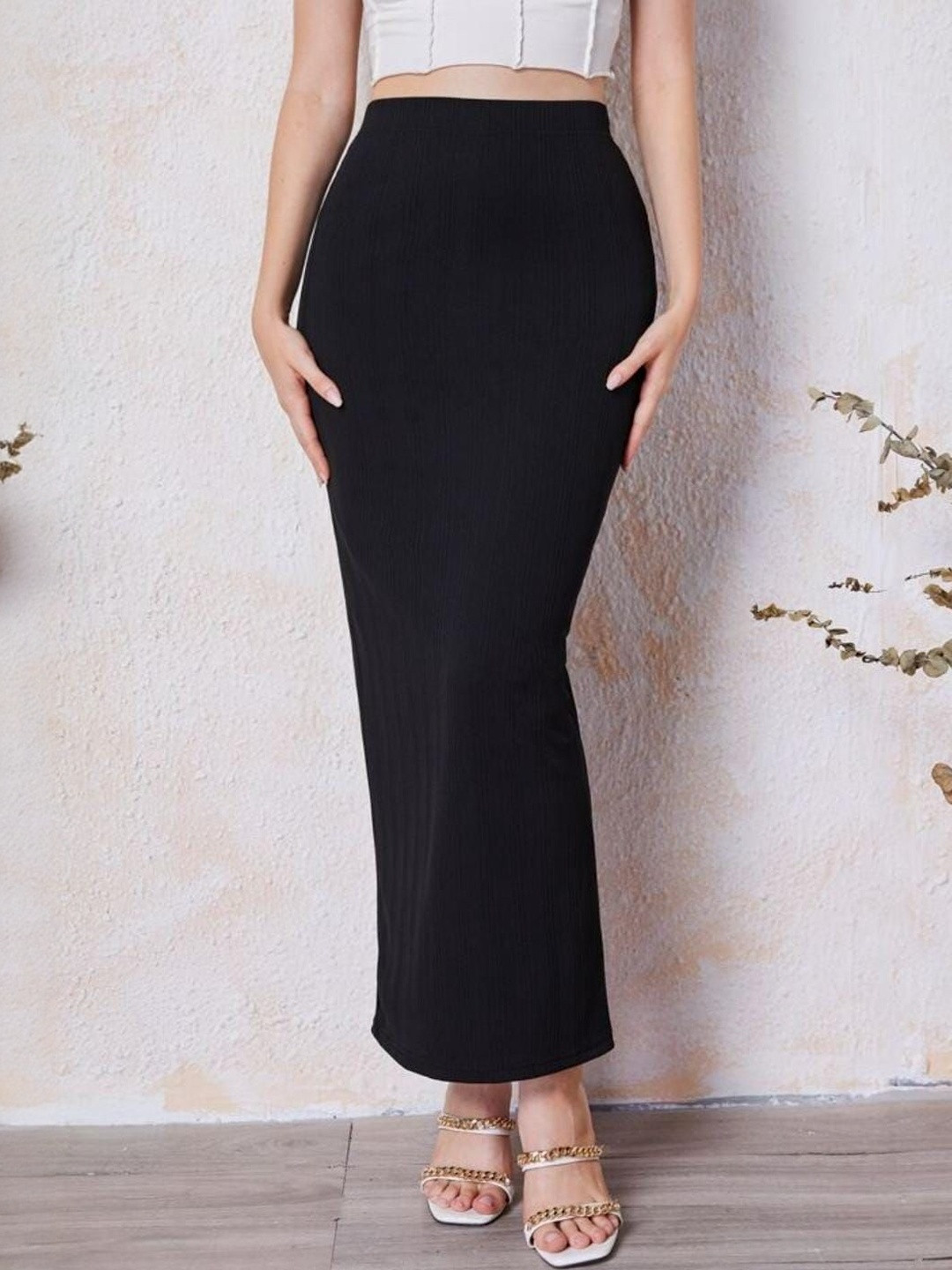 JINJIN FASHION Women A-Line Maxi Skirts With Back Slit