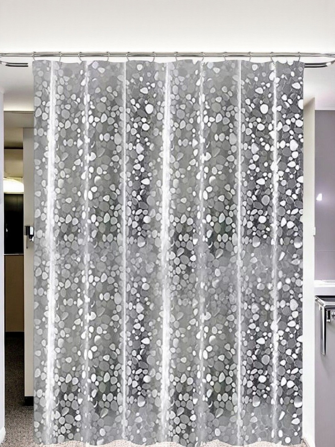 HOME ARK Set of 2  Fitting Style Back Tab Door Curtain