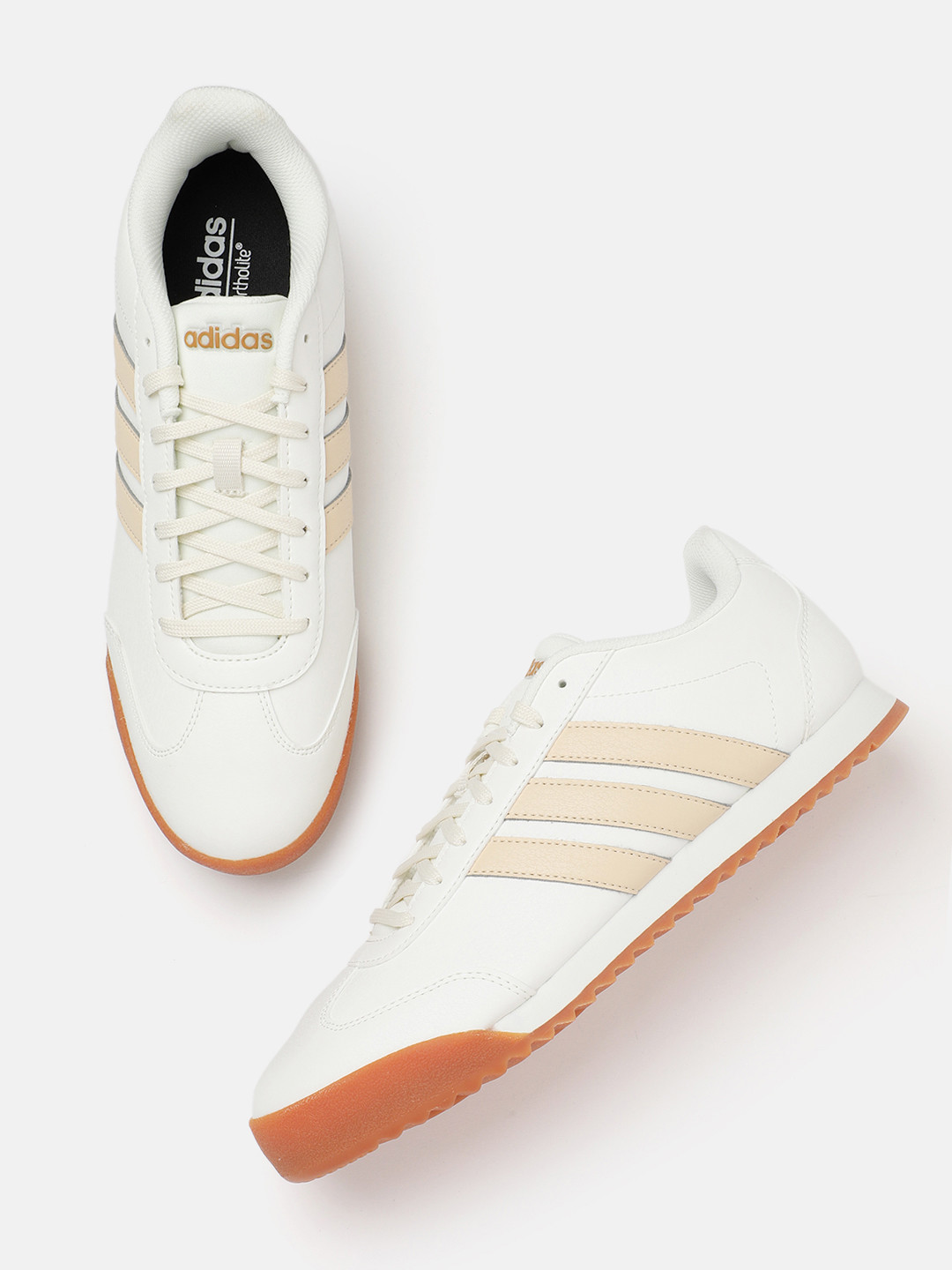 ADIDAS Men Striped Round-Toe 50s Soule Leather Sneakers