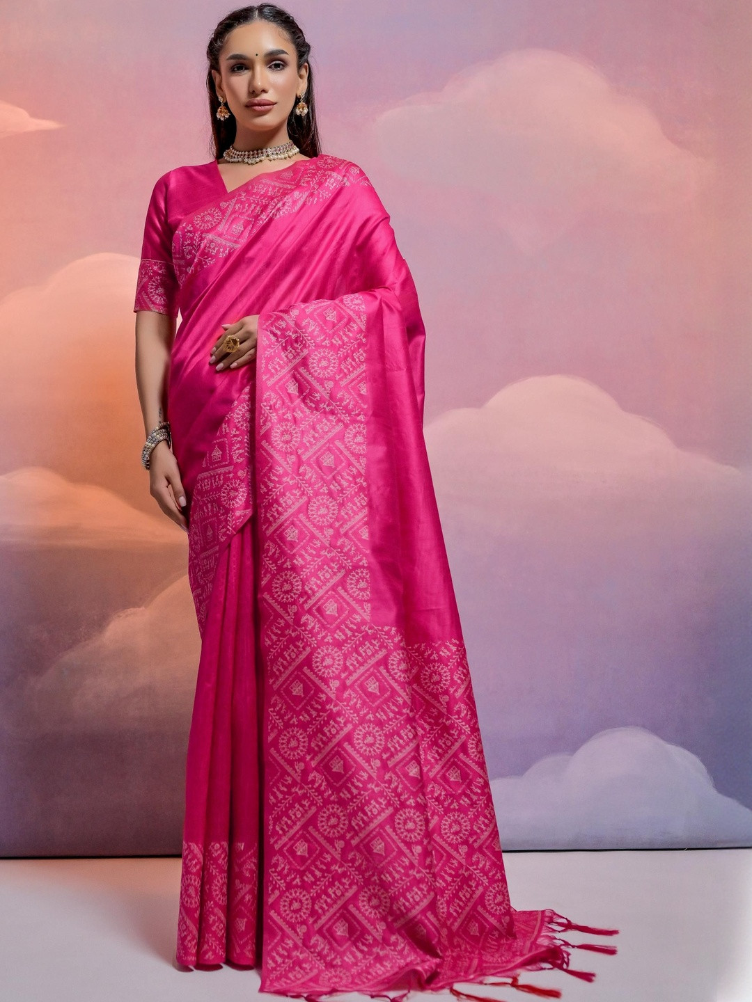 bansari textiles Zari Border Pure Cotton Saree With Unstithced Blouse Piece