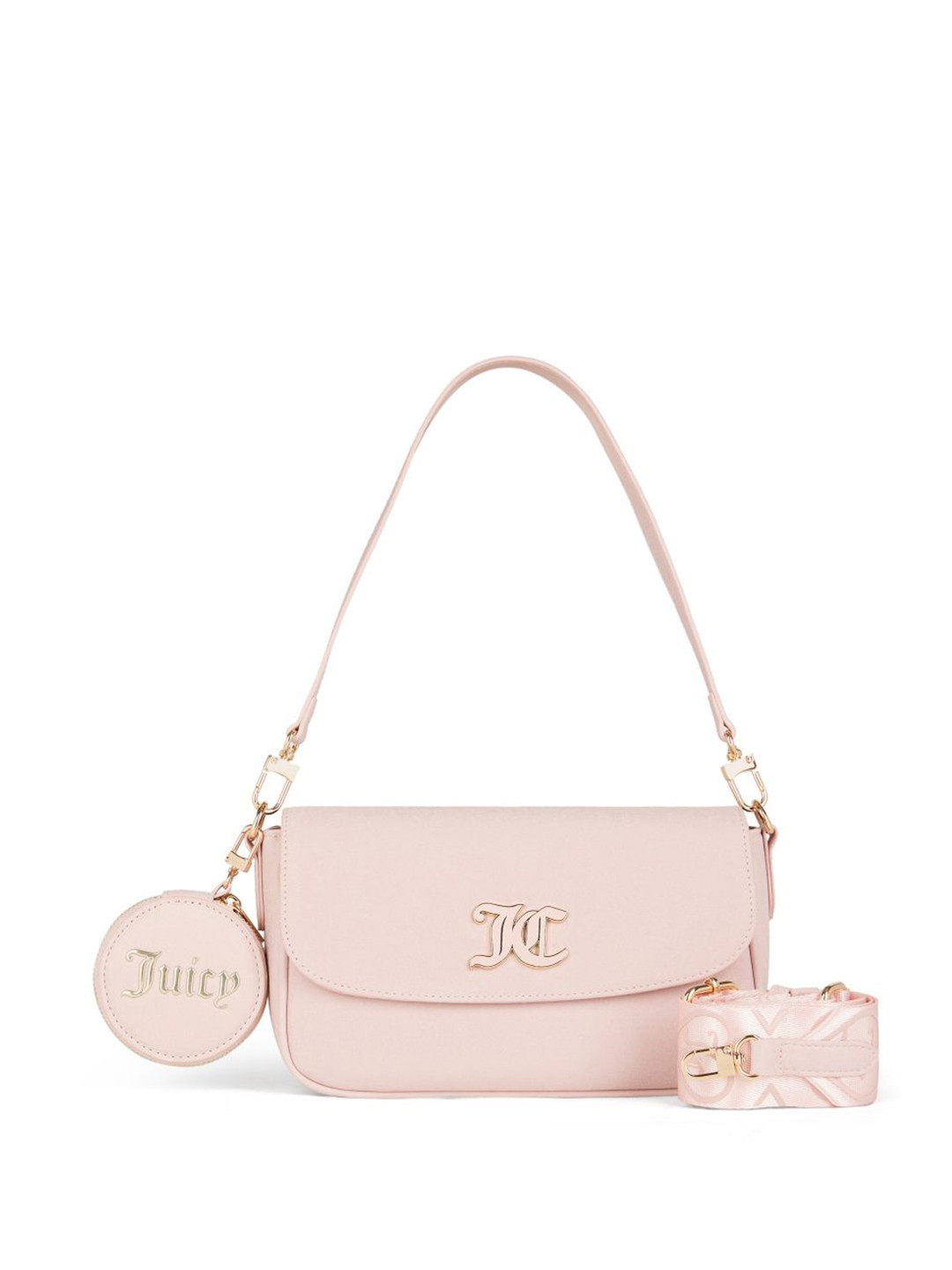 Juicy Couture Grab'N Groove Women Solid Structured Zip Detail Shoulder Bag with Pouch