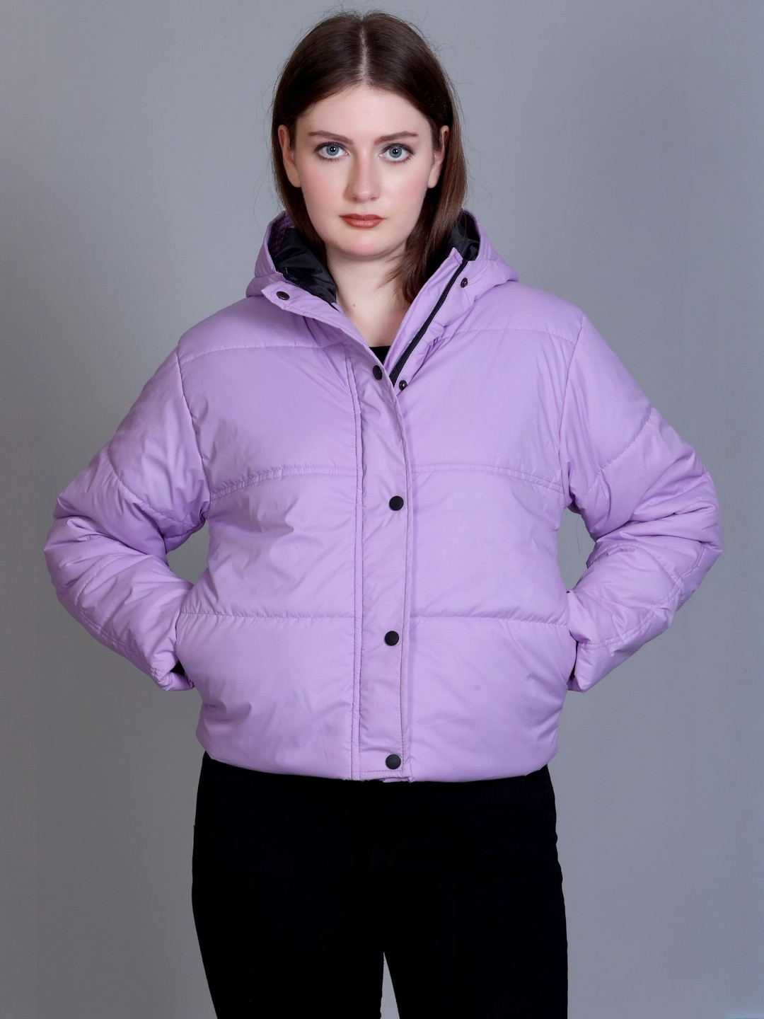 SANE ORIGINALS Hooded Lightweight Crop Puffer Jacket