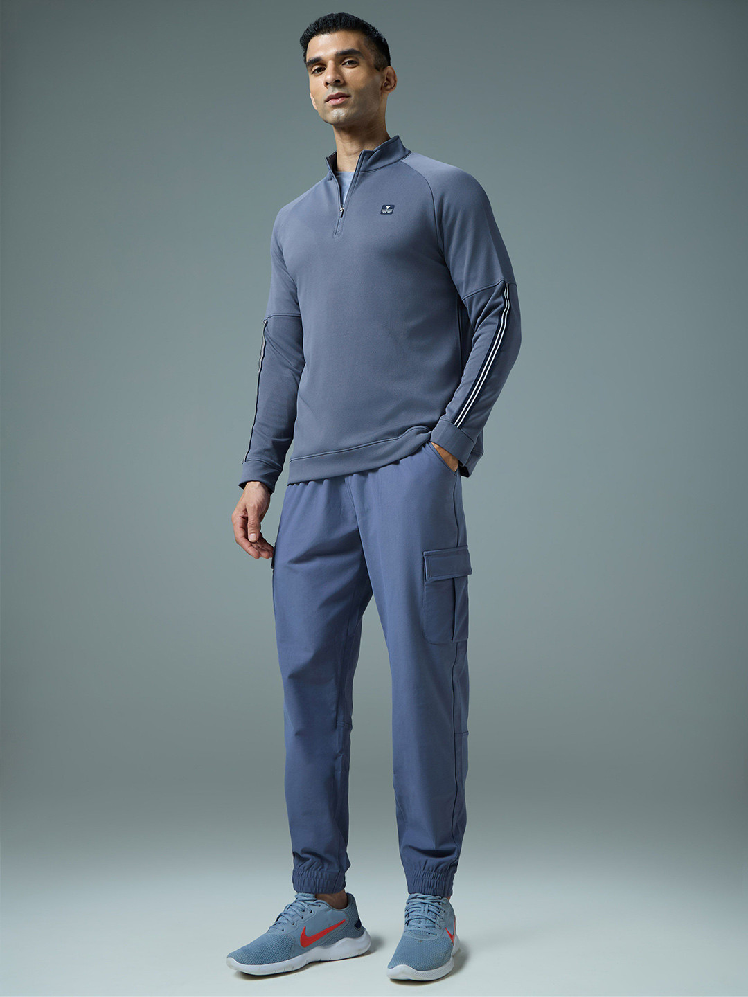Technosport Men Slim Fit Mock Neck Sports Sweatshirt