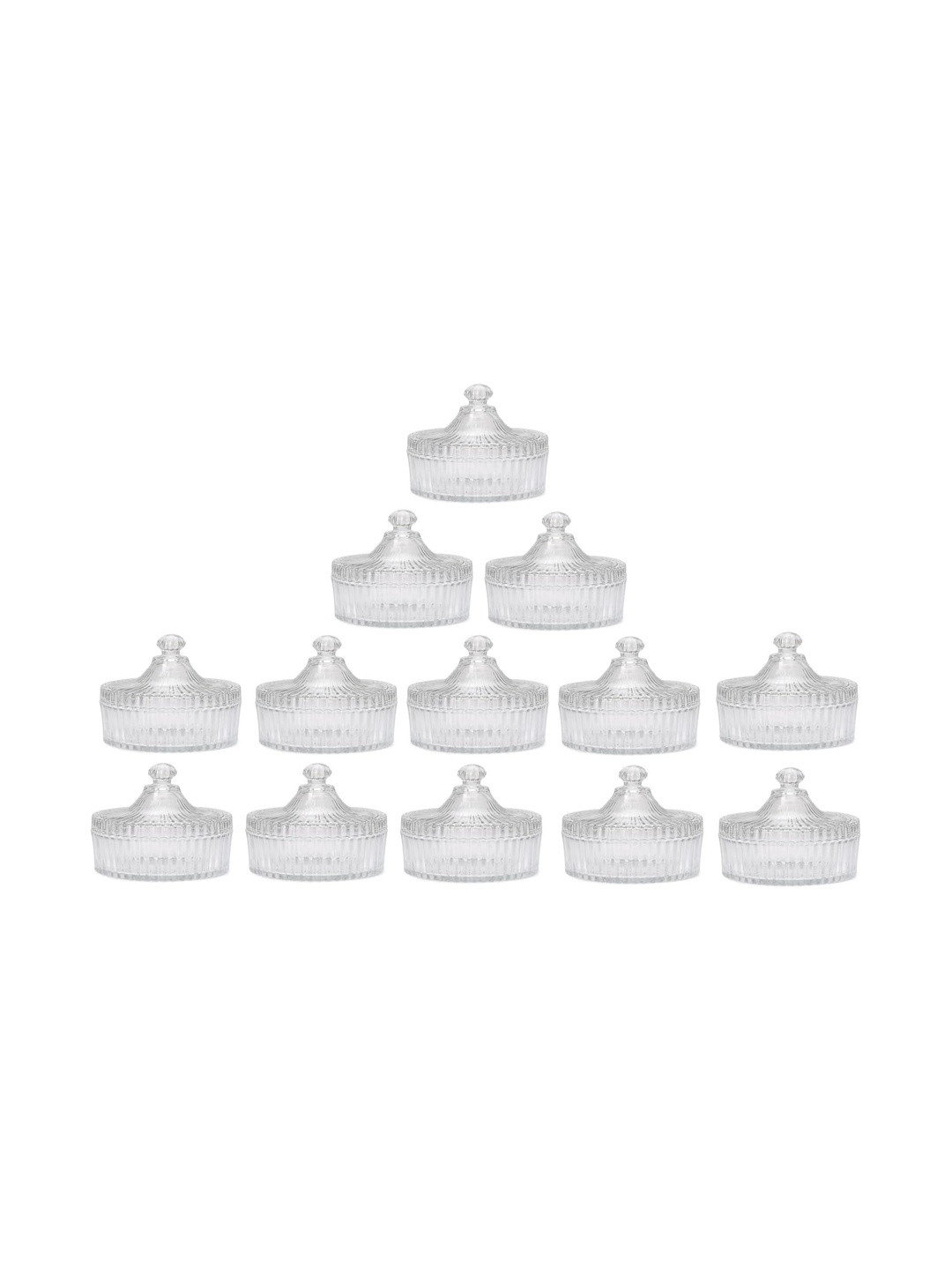 SOMIL Transparent 13 Pieces Glass Dishwasher Safe Serving Bowl