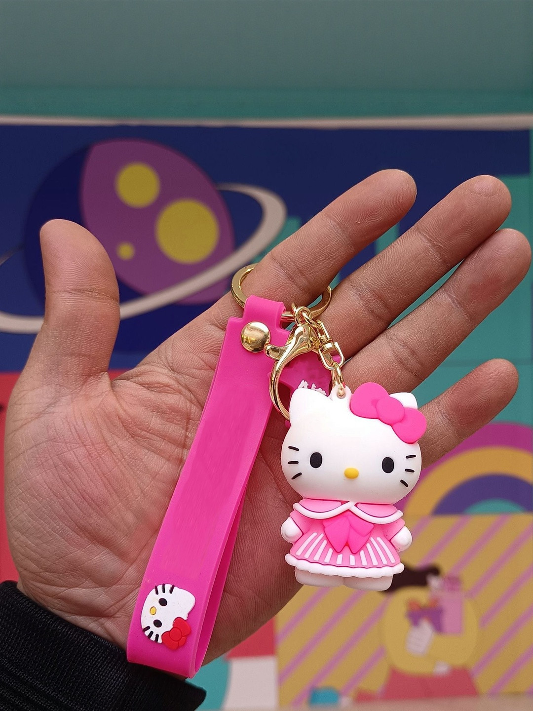 Spiaty Unisex Spiaty 3D HelloKitty cartoon Key Chain With Silicone Belt