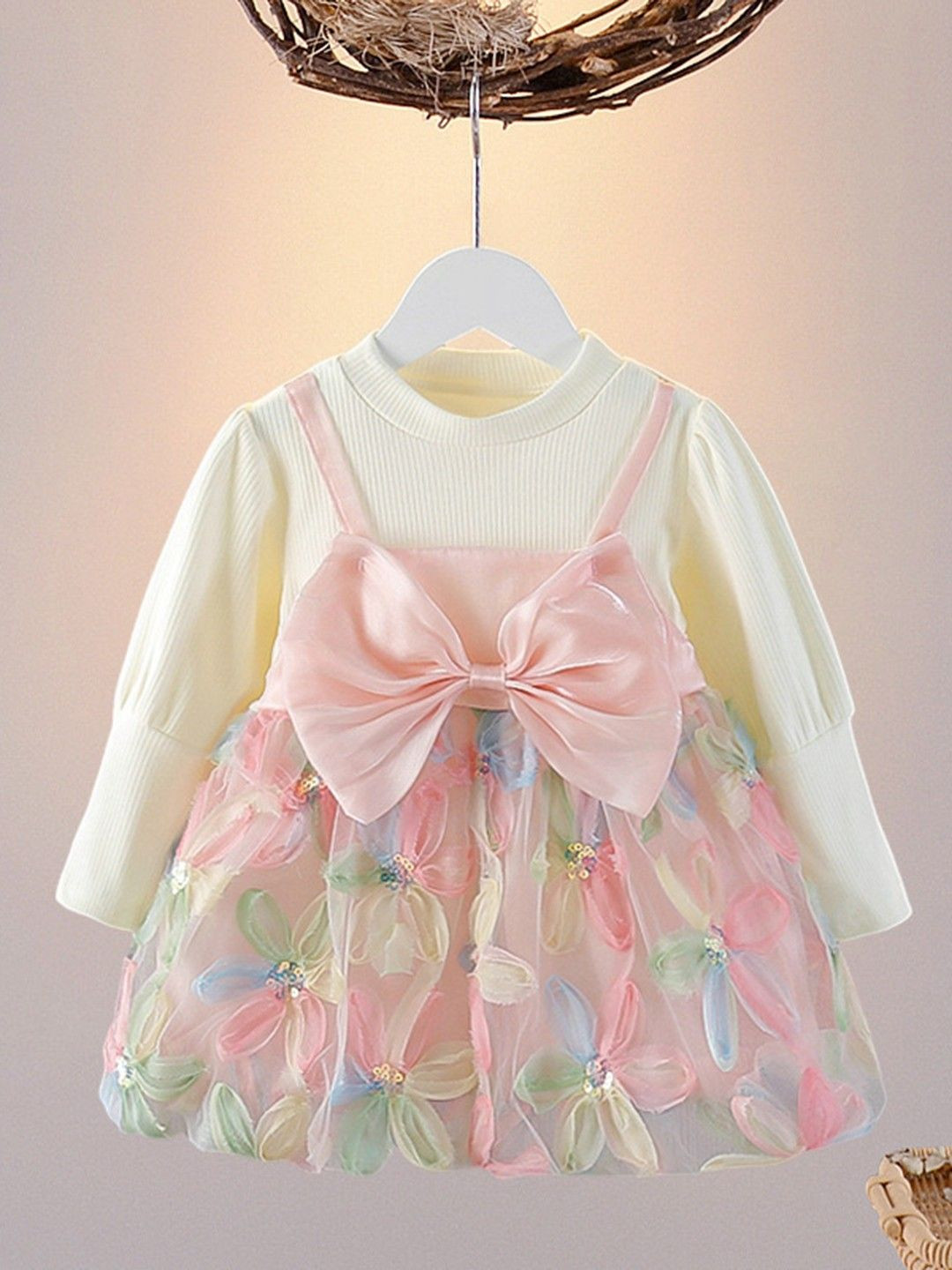 YK Cape Sleeve Round Neck A-Line Midi Dress