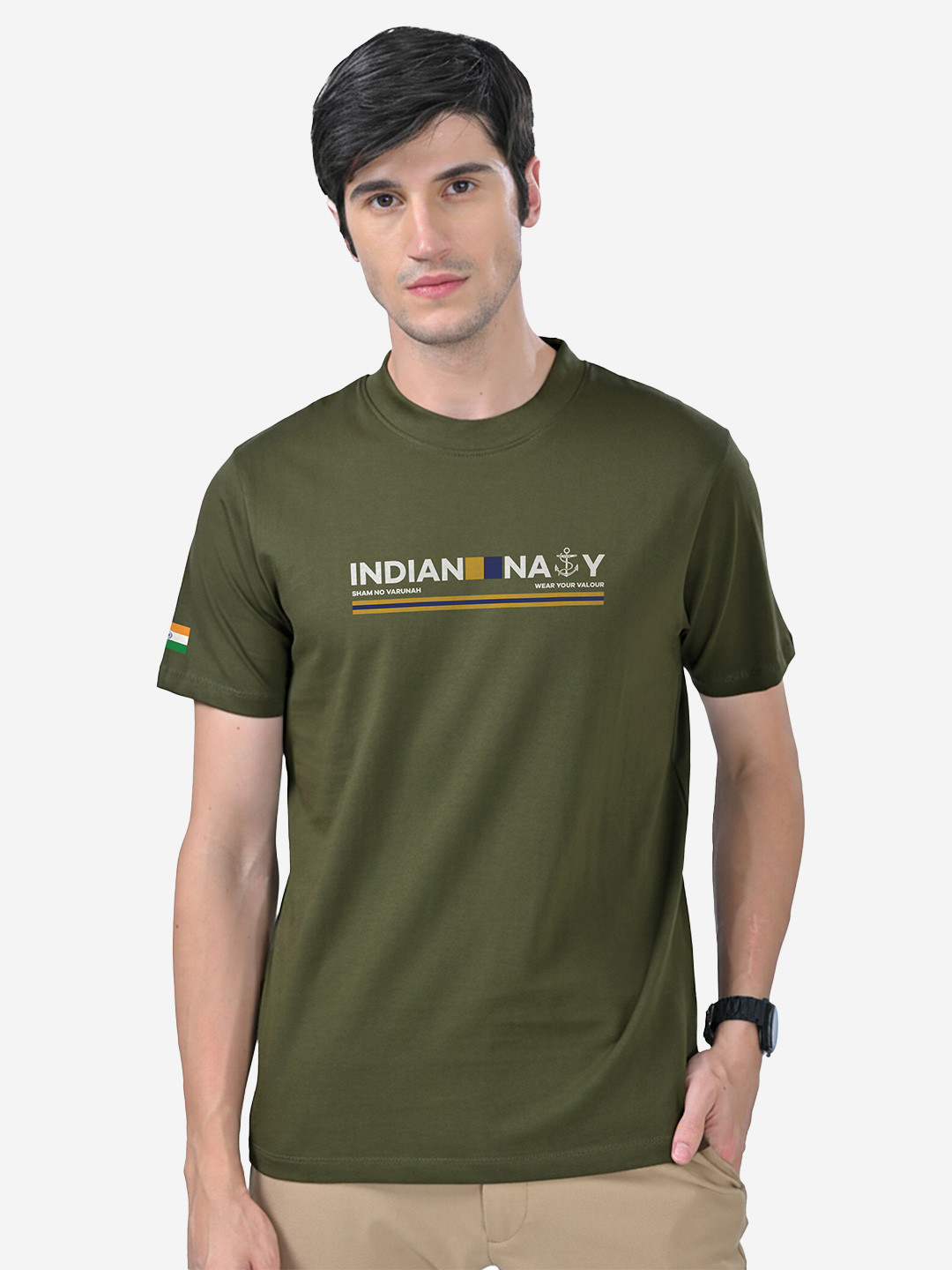 DEPLOYED Typography Printed Round Neck Cotton T-shirt