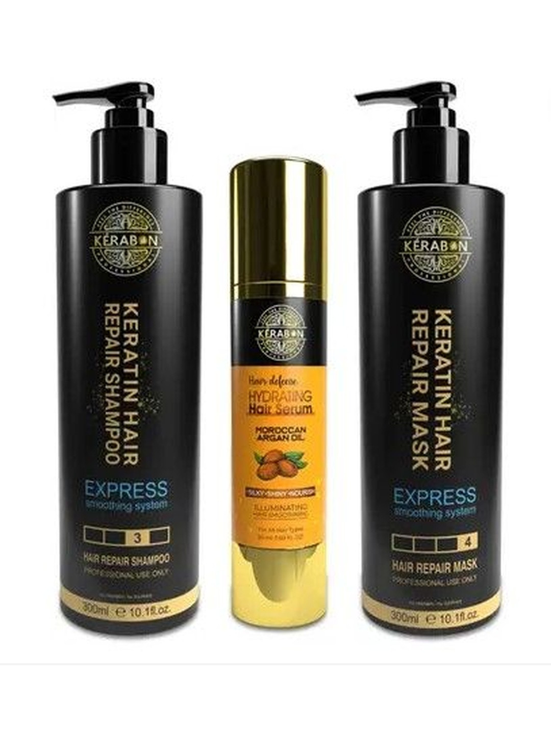 KERABON PROFESSIONAL Set Of 3 Shampoo & Mask - 300 ml Each & Hair Serum - 50 ml