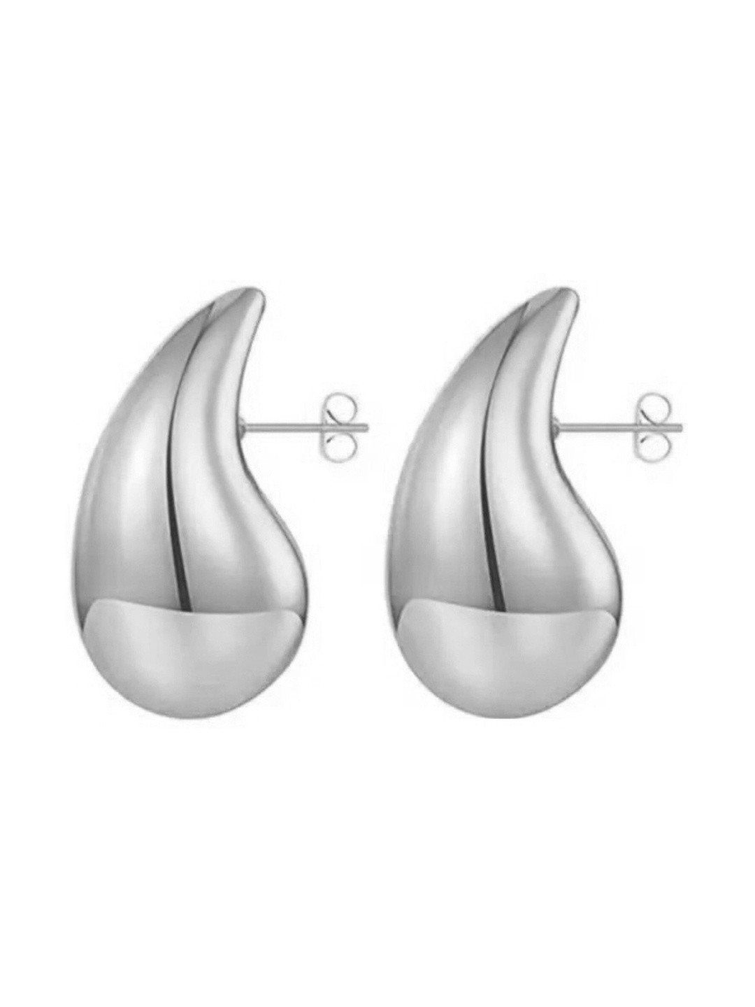 Kanha traders Stainless Steel Silver-Plated Teardrop Shaped Studs