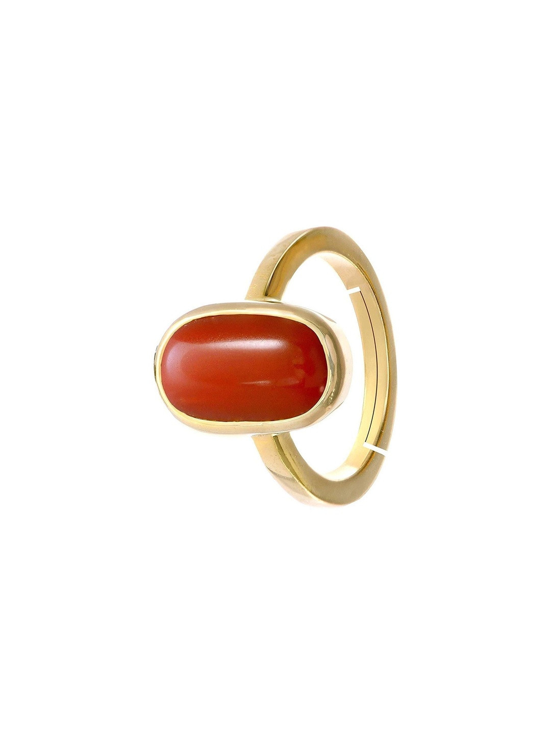 VISHVMA Gold-Plated 10.25 Ratti 9.00 Carat Natural Coral Moonga Adjustable Finger Ring