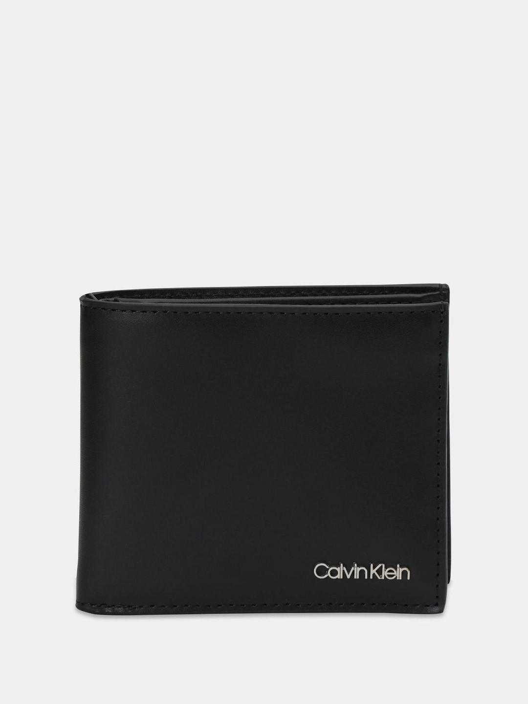 Calvin Klein Men Black Short Leather Two Fold Wallet
