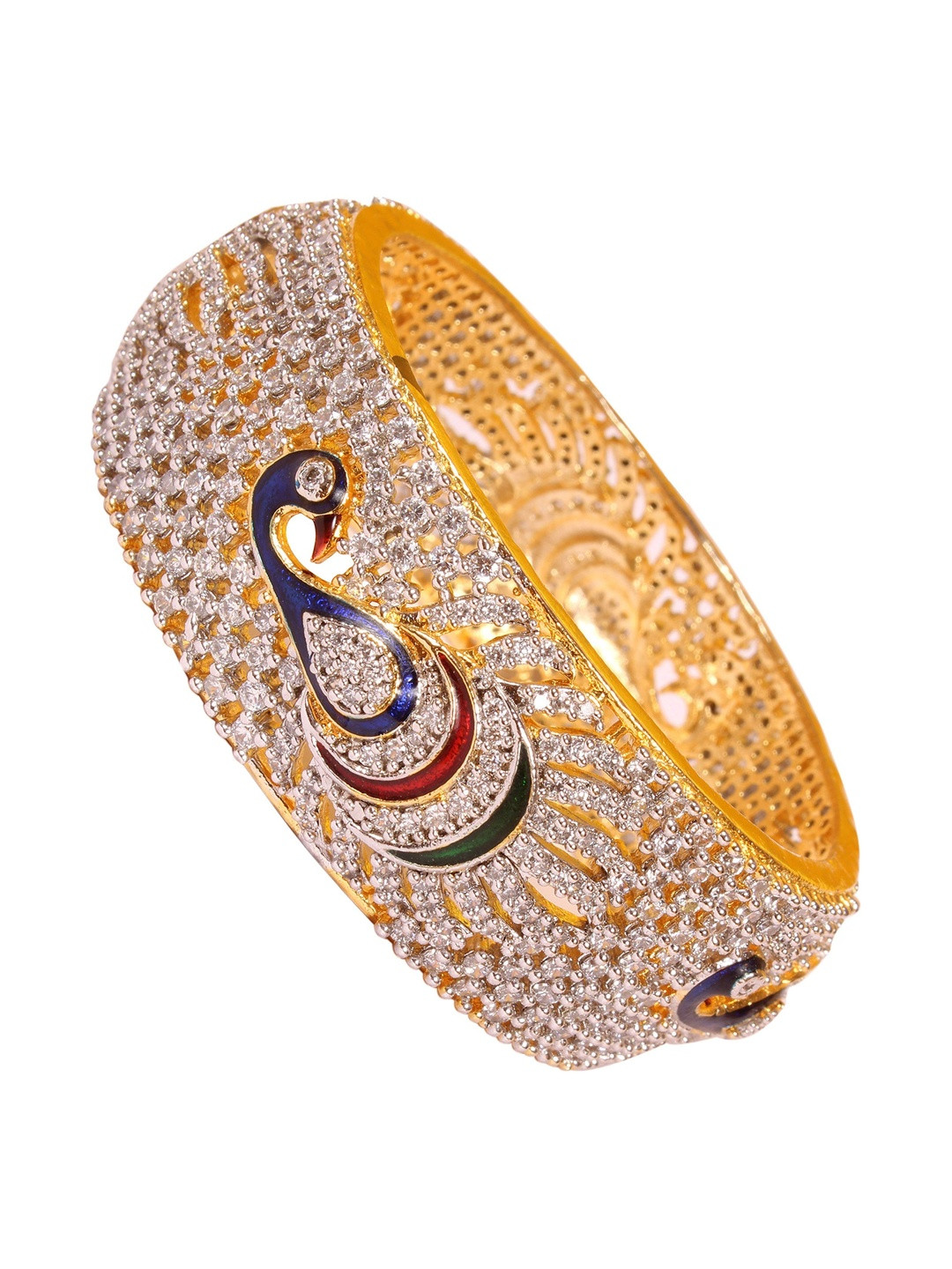 Shiv Jewels Cubic Zirconia Stones-Studded Traditional Bangle