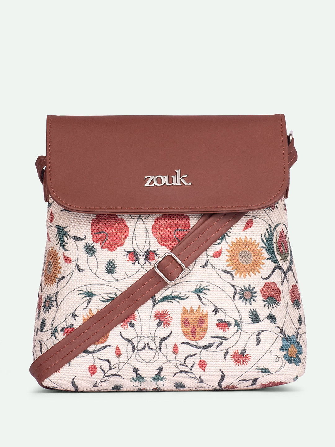 ZOUK Junagarh Women Floral Printed Crossbody Embroidered Sling Bag
