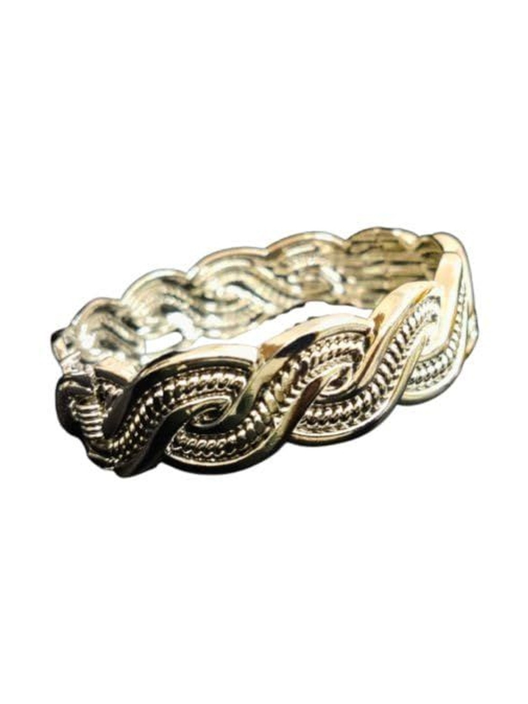 Lovemi Movements Women Elegant Braided Silver Bracelet with Intricate Swirl Designs