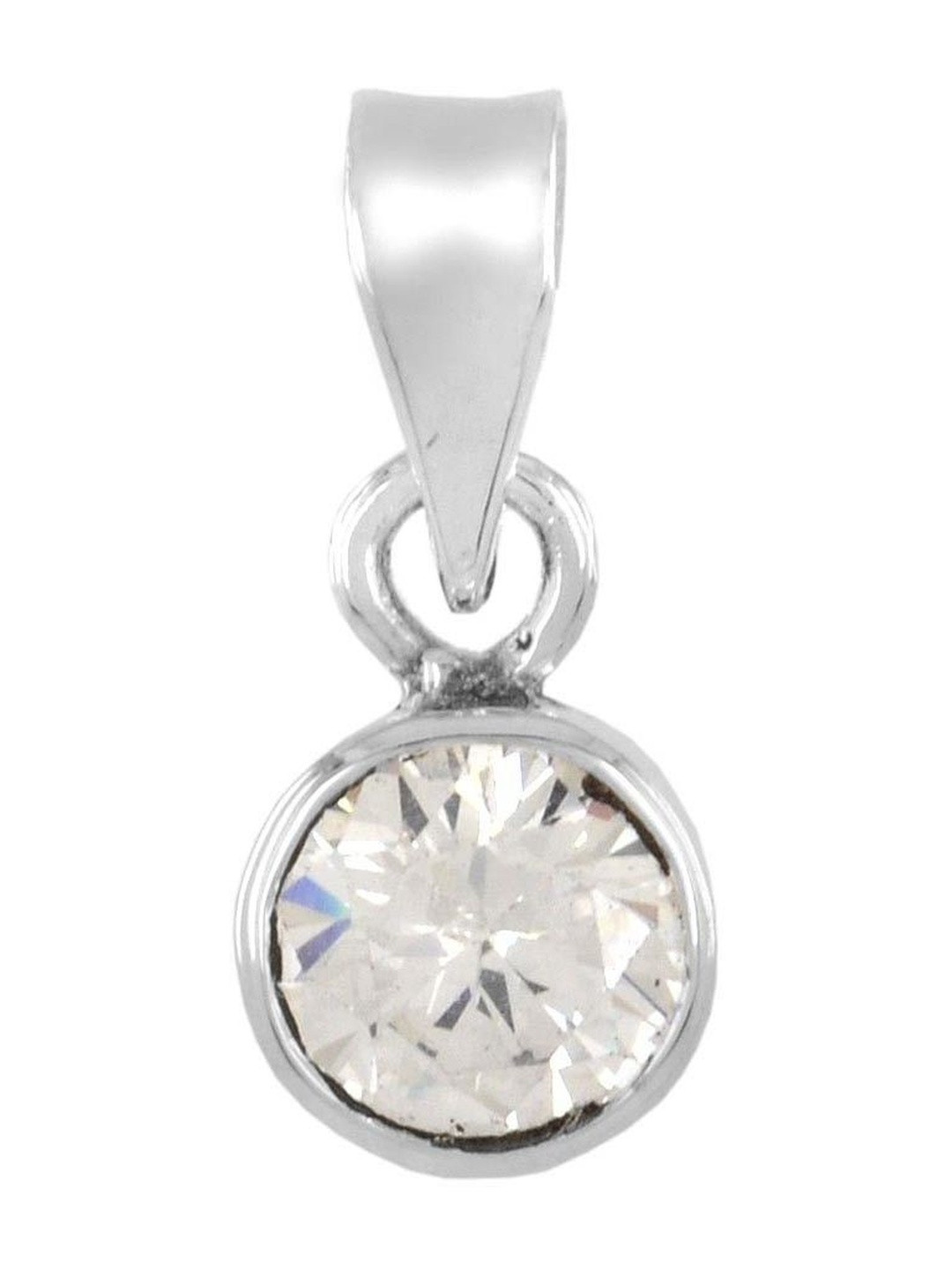 RAVIOUR LIFESTYLE Unisex Silver-Plated 6.25 Ratti Sterling Silver Zircon Studded Pendants