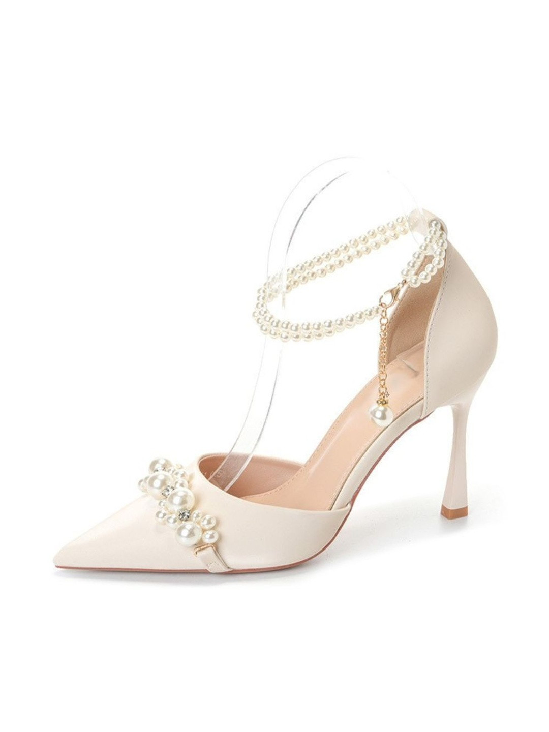 Ozzaro Women Pearl Affair Embellished Pointed Toe Ethnic Block Pumps