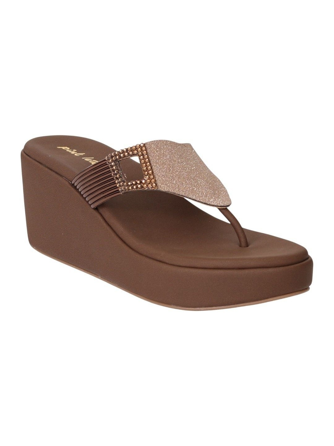 PINK LEAF Women Embellished Party Wedge Heel Sandals