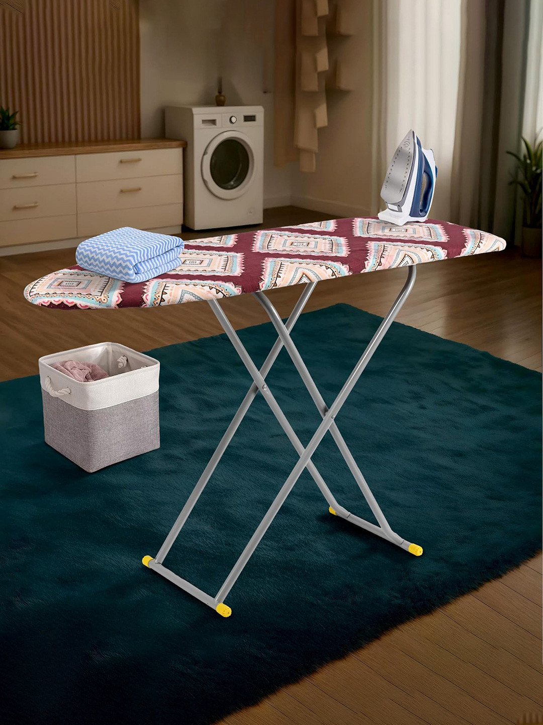 Aura Blue & Grey Printed Foldable Iron Stand