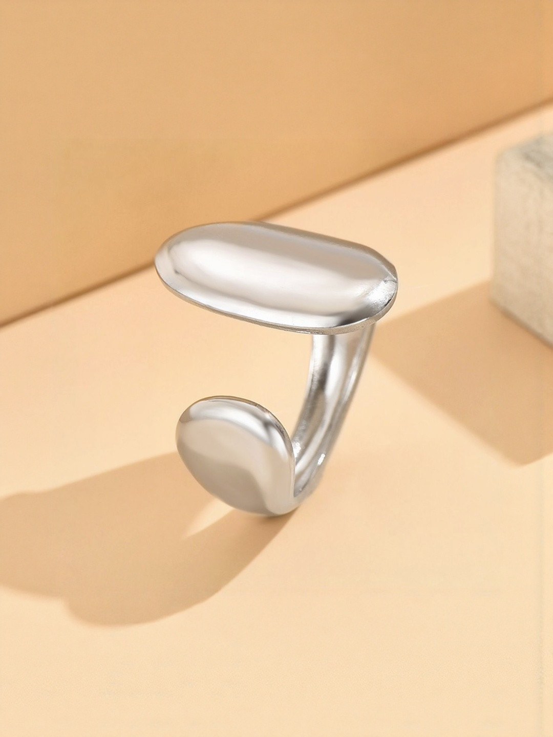 Just Lil Things Women Silver-Toned Stainless Steel Alloy Finger Ring