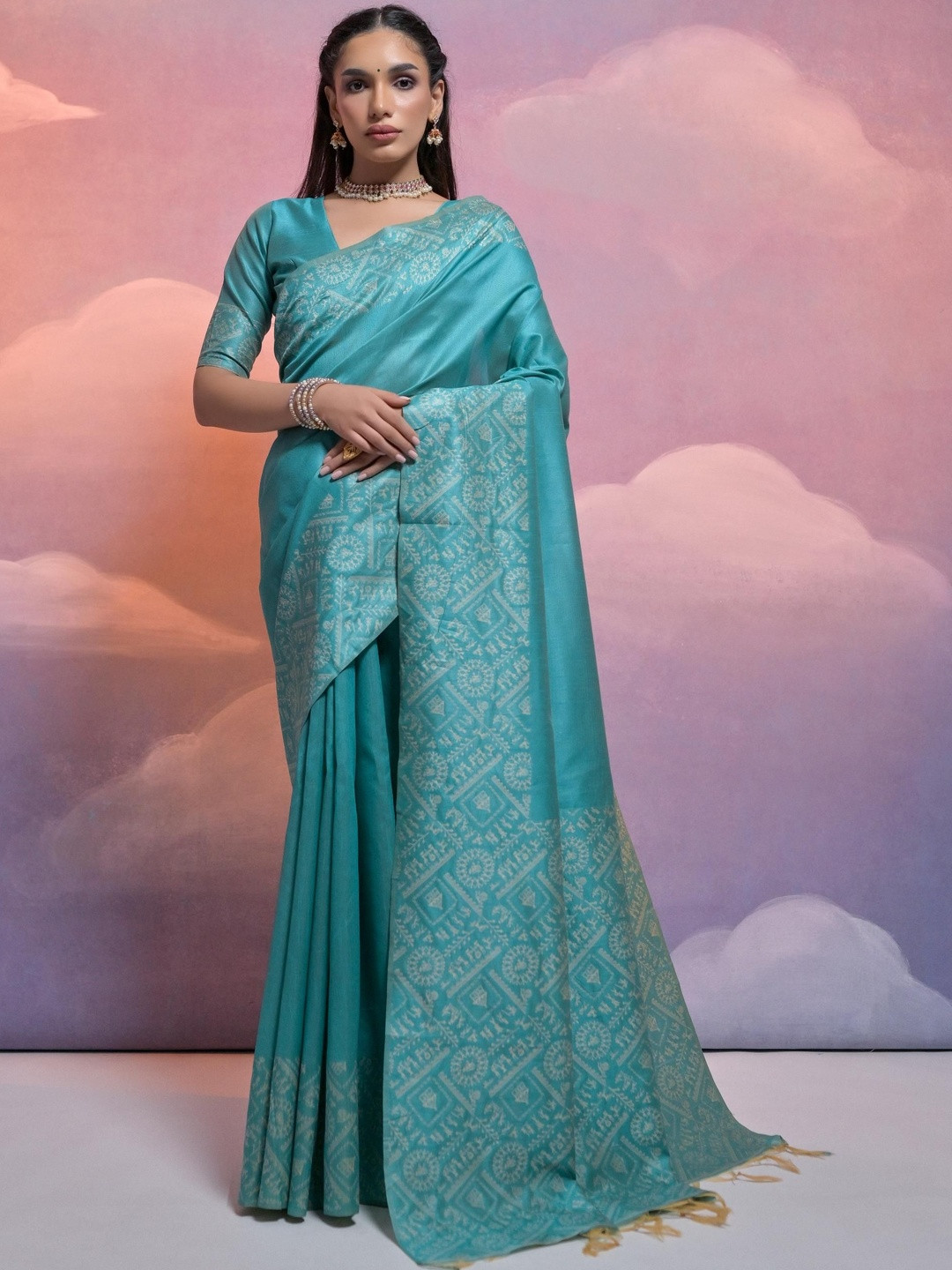 bansari textiles Women Woven Design Border Zari Pure Cotton Banarasi Saree