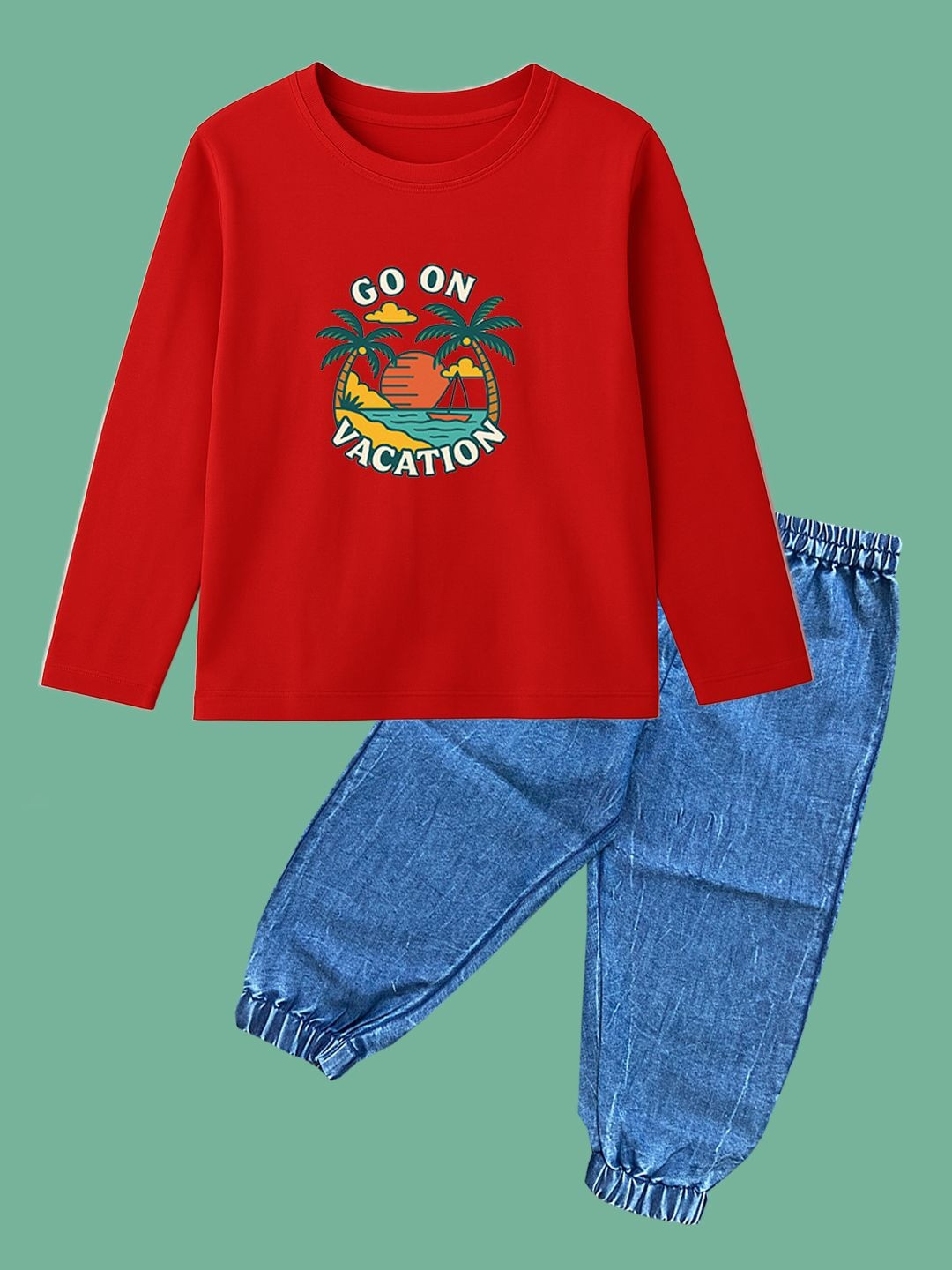 BAESD Kids Vacation-Printed Pure Cotton Clothing Sets